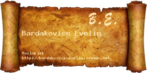 Bardakovics Evelin névjegykártya